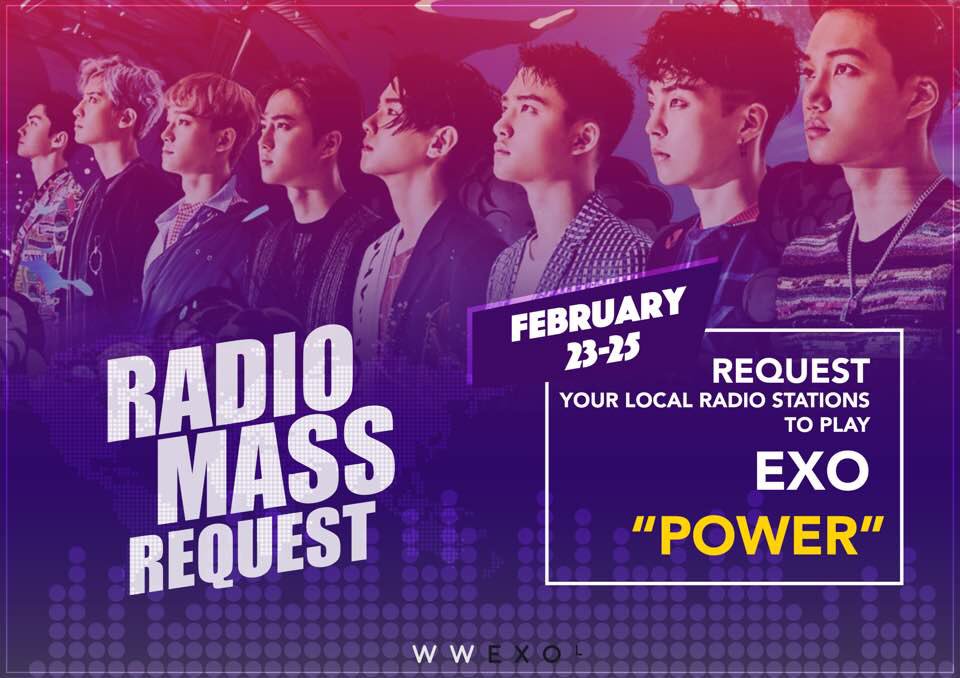 Let’s do a Mass Request for Power to be played in your local radio stations! 

Put in the replies the country and radio station that you want us to do a request! The more, the better 🔥

#ClosingCeremony #EXOlympicsD2 <a href="/weareoneEXO/">EXO</a>