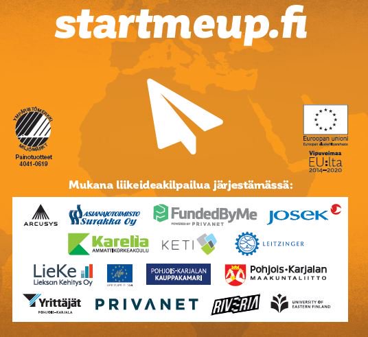 Mitä saadaan kun otetaan mukaan ICT-yritys, koulutusorganisaatiot, asianajotoimisto, rahoitusjärjestelyjen ja IPR-asiantuntijat, alueellisen elinkeinoelämän kehittäjiä, yritystoiminnan ja maakunnan edunvalvojia? #startmeup18 yhteistyökumppanit! ow.ly/uyxR30iyg9D