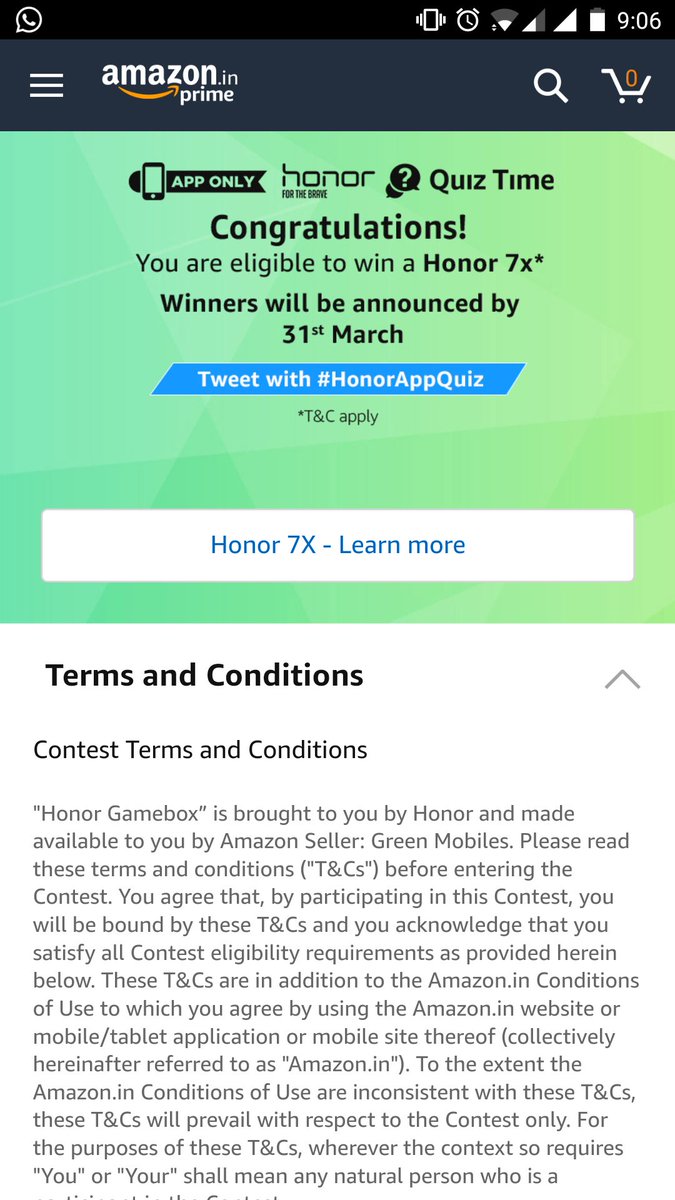 TushiJoy's tweet image. #HonorAppQuiz  #AmazonAppQuiz @amazonIN 

Finger crossed 🤞🤞🤞