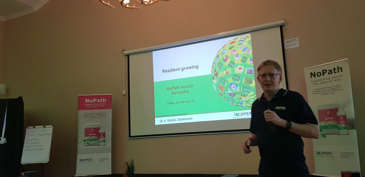 KoppertKenya's tweet photo. .@NStut takes growers through the concept of #ResilientGrowing during the 3rd and final event of #NoPathLaunch happening now in @SawelaLodges -Naivasha. #PartnersWithNature #AgribusinessTalk254 https://t.co/CcDSuibkxJ