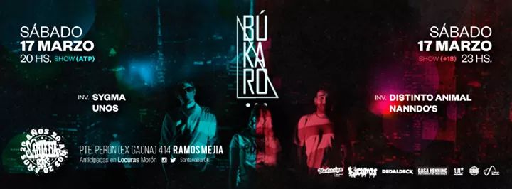 2 Shows
2 Listas
2 Artistas acompañándonos x show
No te pierdas esta desquiciada movida!
Todo con el doble de fuerza.
17/3 en <a href="/SantanaBarOK/">Santana Bar</a> 
Entradas anticipadas en Locuras Morón
