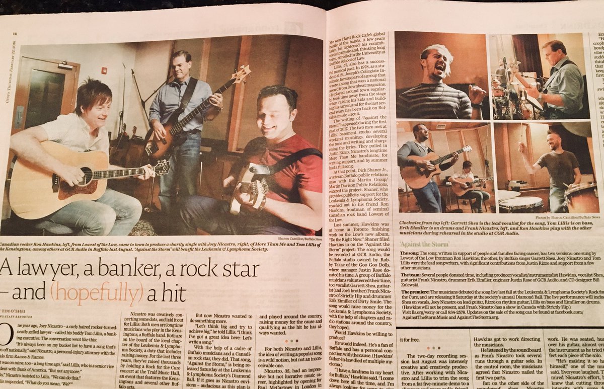 ErikEimiller's tweet photo. A few stills from today’s @GustoBuffalo article about .@AgstTheStrm, which is a platoon of brothers, battling #cancer w/ our music! https://t.co/9WbD6QmClG