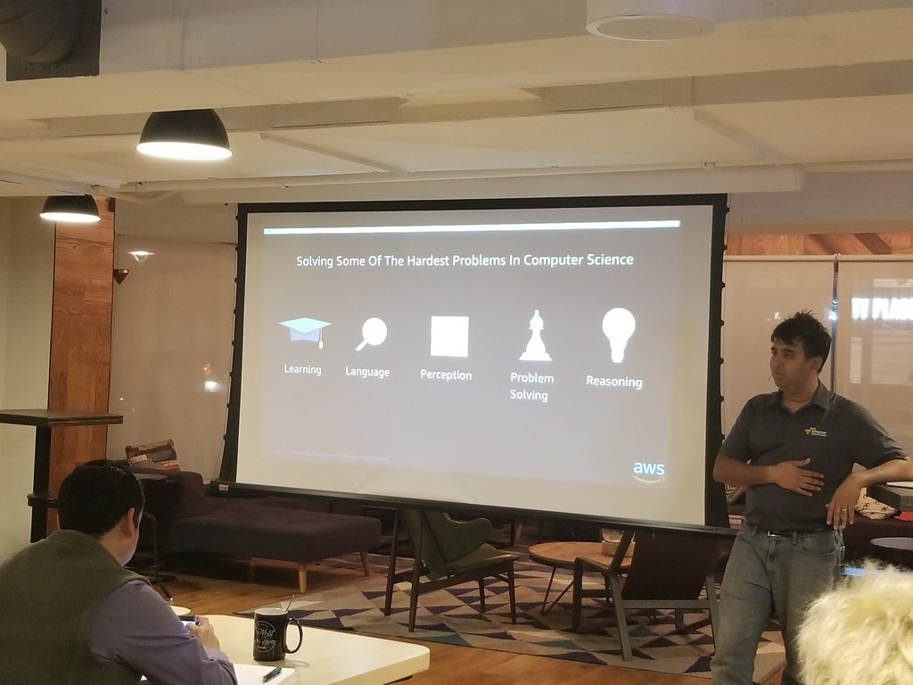 Pratap Ramamurthy <a href="/pratapram/">Pratap Ramamurthy</a> <a href="/AWSCloud/">Amazon Web Services</a> is talking about making #ML accessible to developers at SFB DevOps Masters meetup tonight. #devops