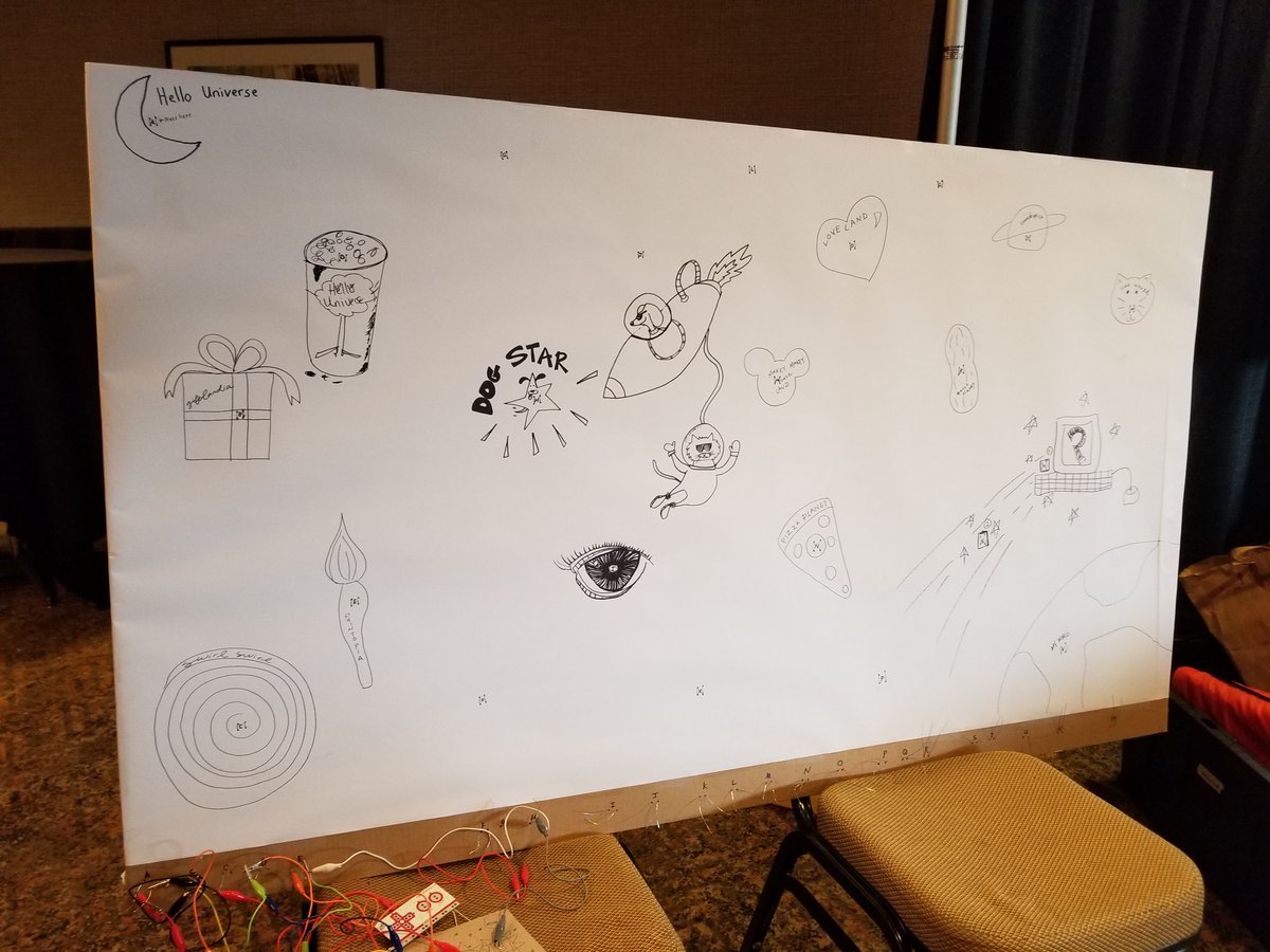 jeniferTech's tweet photo. Oh Yeah! MakeyMakey interactive art #ipdx18 https://t.co/tbI7yUpzVv