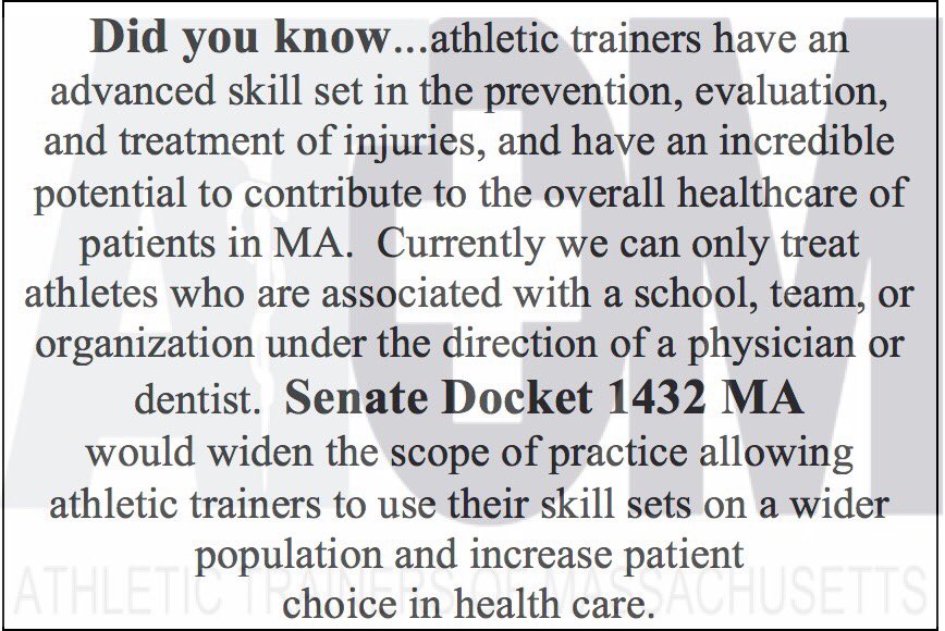 SpringfieldAT's tweet image. Keep spreading the word! #AthleticTraining #ATOM #SpringfieldCollege #MASD1432 #WhoIsAnAthleteToYou
#SupportThisBill #WhatIsAT #ATscope