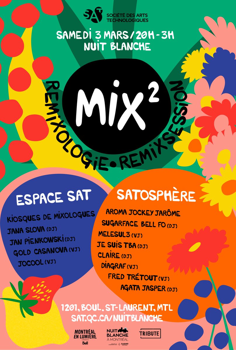 Happy to be playing once again at <a href="/NuitblancheMTL/">Nuit Blanche MTL</a> at the <a href="/SATmontreal/">Société des arts technologiques</a> in <a href="/Montreal/">Montréal</a> ! Catch me downstairs from 24h-03h :)
#Montreal #DJs #MTLenLumiere #mtlmoments #festival #culture