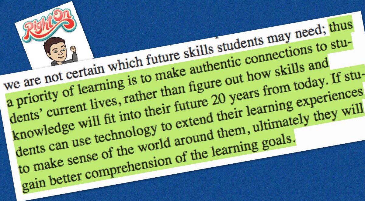 A26: The Triple E Framework has help solidify some of my "why's" for digital learning. The questions for each E will help me continue to support purposeful use of tech tools in the classroom. #ETCoaches
