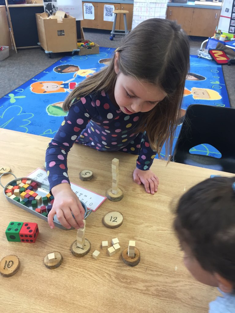 FDKRiverside's tweet image. Practising our addition skills and perseverance by ‘rolling a tower’! #subitizing #engagemath