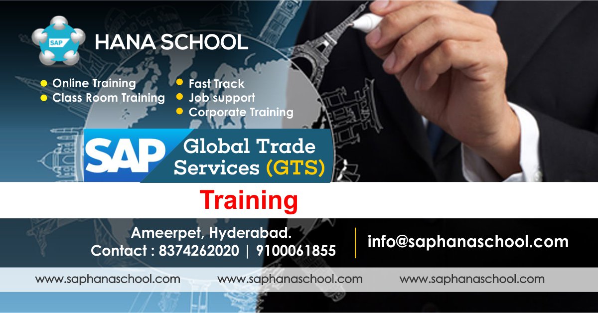 saphanaschool's tweet photo. https://t.co/AmxIi5KSuo Learn Best #SapGlobalTradeServices(GTS) Training by real-time Industry experts, #SapHanaSchool Offer #SapGlobalTradeServicesTraining, have a free Demo of Global Trade Services Course, Call Now.
Phone: +91-8374262020
#SapGlobalTradeServices https://t.co/NRulKH6cV7