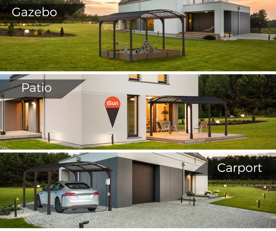 MyEVPerks's tweet photo. It’s a Gazebo, It’s a Patio Cover, It’s a Carport : iSun Oasis Solar Canopy. Get your iSun Oasis, the smart solar canopy at early bird 25% off price. https://t.co/Em9ZYrUX9v #solar #solarcanopy #solarcarport https://t.co/PZK2Ia9Ku2