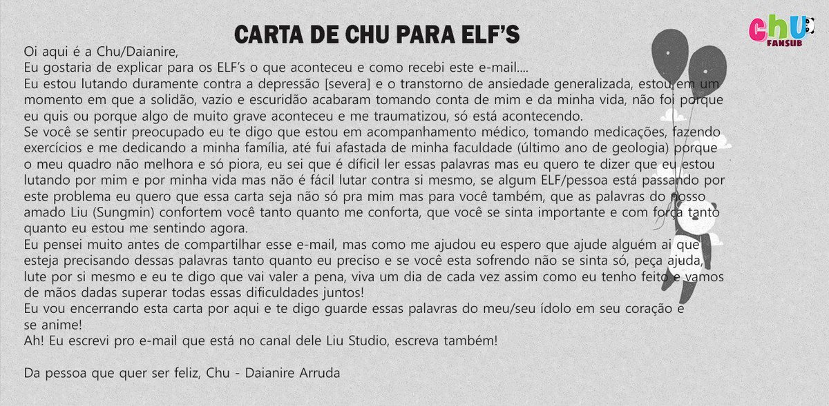 ChuFansub's tweet photo. Olá Chuzinhos, eu recebi uma resposta de um e-mail que eu envie para o Liu Studio do nosso amado Sungmin e como é um e-mail significativo e muito importante eu vou compartilha-lo e espero que vocês se sintam animados! Leiam tudo se puderem. #sungmin #liustudio #elf #suju https://t.co/5ZaZiwiy77