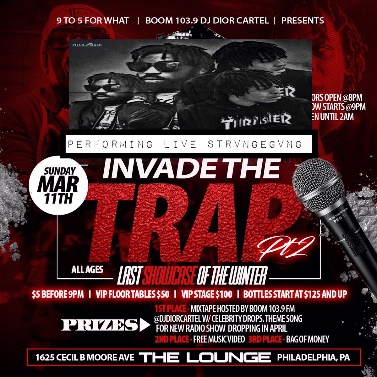 _PitchBlackEnt's tweet photo. Sunday March 11th @strvngegvng and @nabhthefam performing live at @djdiorcartel “Invade The Trap” pt2 showcase #pitchblack #fuckyamusic #itsallaboutus #thestranglers #upnextmagazine @UpNextMagazine https://t.co/PZf3jdwYS2