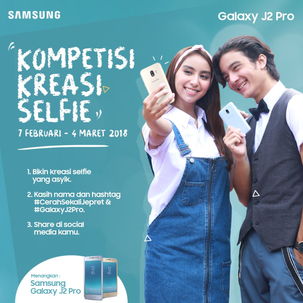 samsungID's tweet photo. Ini kesempatan kamu buat dapetin Galaxy J2 Pro dengan layar sAMOLED! Caranya super gampang, langsung aja liat syarat dan ketentuannya di sini: https://t.co/e5MHvuw68O

#GalaxyJ2Pro #CerahSekaliJepret https://t.co/vRvNvqwapV