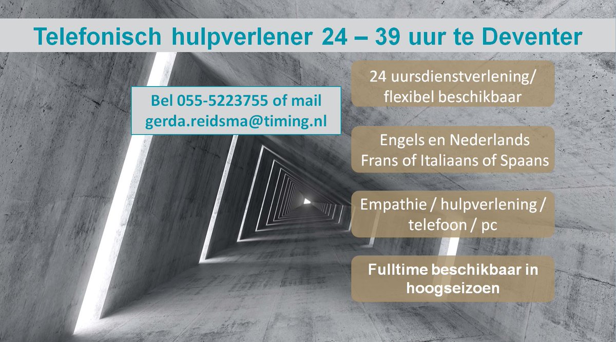 TimingApeldoorn's tweet photo. Ben jij de steun en toeverlaat voor degene die jou bellen? Ben jij  iemand die graag zaken regelt en coördineert? Lees dan verder want dit  kan wel eens jouw droombaan zijn! https://t.co/Y8LhrZRF25 #timing #vacature # wijdoen #Deventer https://t.co/K1N9bdpyeE
