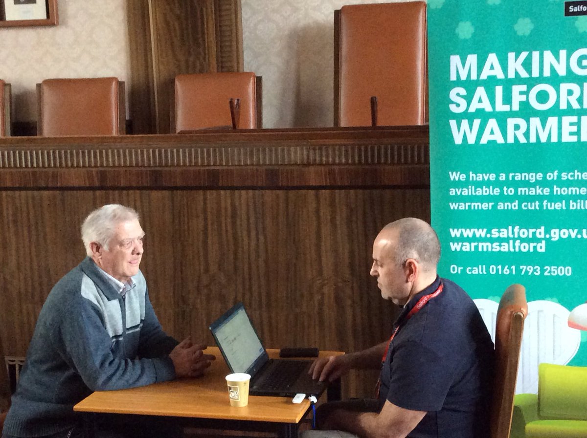 SalfordCouncil's tweet photo. #FuelPovertyAwarenessDay switch and save event in full swing. Over £700 saved in under 30 mins. https://t.co/mHXWMLQd6t https://t.co/xjkkh2WLat