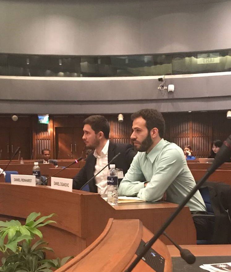 SwimsolGmbH's tweet photo. Greetings from the .@UN #SDG7Conference in Bangkok! Our colleagues Thomas and @Da_Reinhardt explained how #SolarSea can support the global #cleanenergy revolution. @UNESCAP @UNIDO @UNDESA https://t.co/jRR3cVqr8g