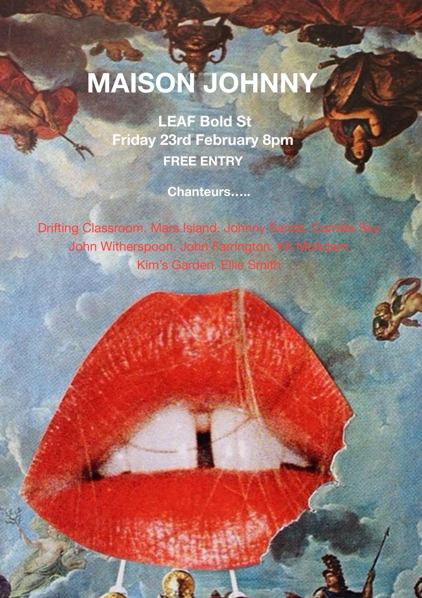 Johnny Sands (@johnny_sands) on Twitter photo TONIGHT'S THE NIGHT <a href="/LEAFonBoldSt/">LEAF on Bold St</a> M A I S O N J O H N N Y....M U S I Q UE FOR THE CHOSEN ONES! LIVE FOLK FREE ENTRY 1st Floor! 8PM TONIGHT'S THE NIGHT <a href="/LEAFonBoldSt/">LEAF on Bold St</a> M A I S O N J O H N N Y....M U S I Q UE FOR THE CHOSEN ONES! LIVE FOLK FREE ENTRY 1st Floor! 8PM