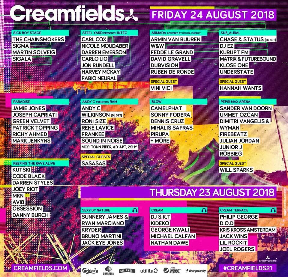 Yes!! Check out that Keeping The Rave Alive stage at Creamfields this year 🙌🙌🙌 #Creamfields2018