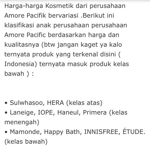 Dulu ad akun fans Sso protes saat bias sebelah jd BA L*n*i*e,yg pantas Sso.
Dan kemaren bilang brand L*n*i*e lebih murah dibanding brand #Hanyul .
FYI,Laneige&amp;Hanyul setara di Korea.
Buat fans Sso asli sudahlah gak usah nyenggol bias lain.
Sedih,kasian Sso malahan😭

#KimSoHyun