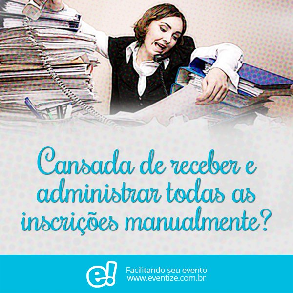 eventizebr's tweet image. Cansada de receber e administrar todas as inscrições manualmente?
Com eventize! não precisa porque todo o processo é automatizado.

eventize! você também
eventize.com.br

#eventizebr #eventize #GestãoDeEventos #PlataformaDeEventos #AutomaçãoEvento