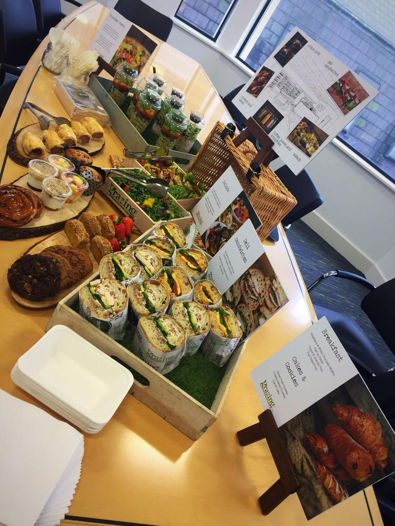 grazingcatering's tweet photo. Tasty samples flying out the kitchen door this week for some lucky offices. #teamperks #officecatering #london https://t.co/ECSz2craGi