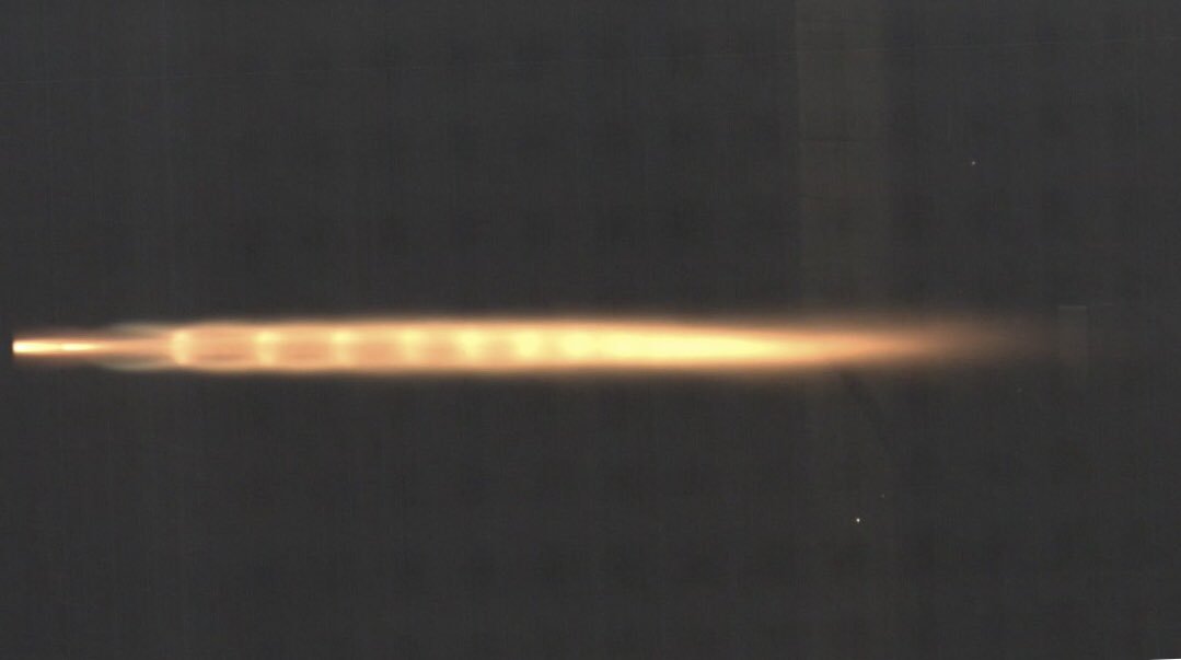 Dan_Jubb's tweet photo. We fired a 2-inch rocket motor for the students using non-aluminised composite propellant made on a @ResodynMixers LabRAM II. Here is a frame from the high speed video, thanks to @ix_cameras https://t.co/xq94NEnxRK