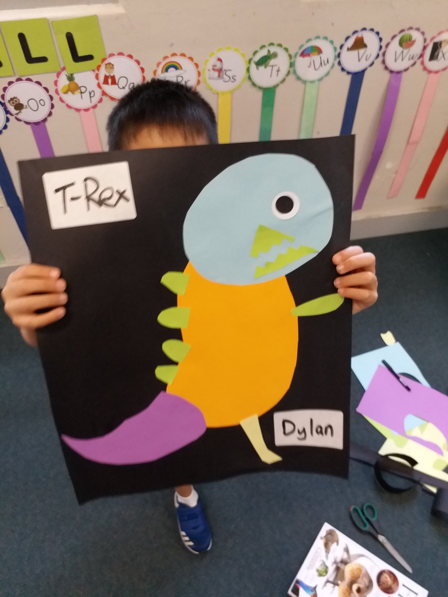Student likes dinosaur so created one as a reward
 #canleyvalepublicschool