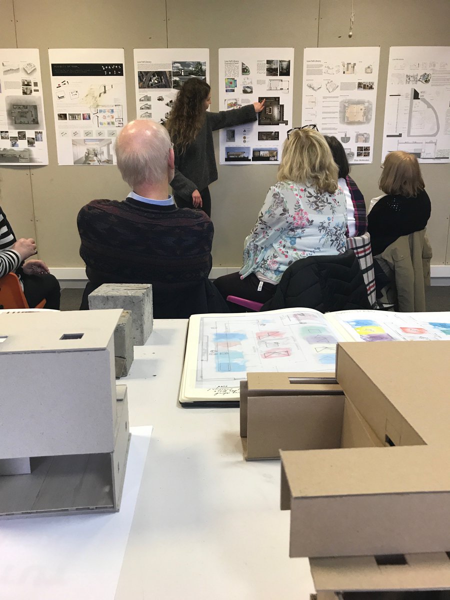 NUInteriorArch's tweet image. Brilliant day with @LowFellLibrary @UNNIntArch year2 presenting ideas for a reimagined #futurelibrary @NUArchitecture @ArchSocNU