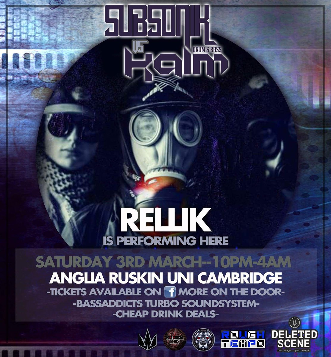 DLTD_Scene's tweet photo. Next Saturday 3rd March in #cambridge. #drumnbasssoundclash #dnb #soundclash #subsonik #rellik #theacademy #dnbuk https://t.co/IVEDERLSiX