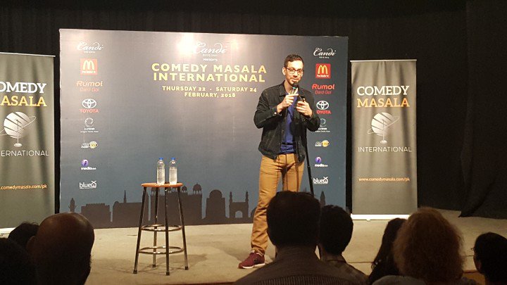ErumSKhan's tweet photo. What a laugh riot it was with Leo Flowers &amp; Pat Burtscher at #ComedyMasala last night. Absolutely unmissable! Tickets for Fri-Sat shows at PACC or get them delivered to your doorstep. Thank me later 😄 https://t.co/kKavohW1i6