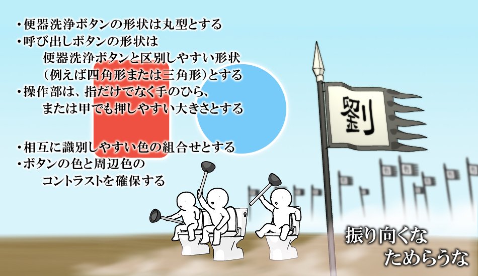 טוויטר 株式会社石井マーク בטוויטר 昨年 温水洗浄便座の操作用記号が各社で統一された報道がありましたが それ以前から公共のトイレでは 水を流すボタン と 非常呼出 を 視覚障害者は特に 押し間違えやすいという問題もあります 多機能トイレなど一部ではjis