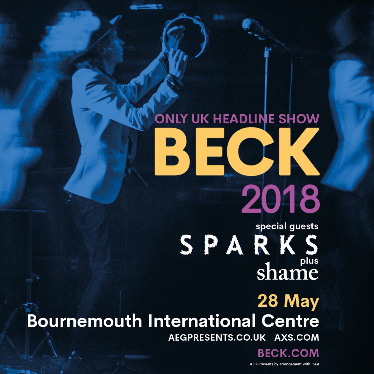 sparksofficial's tweet photo. NEW U.K. SHOW ADDED: Sparks will be special guests for @beck in Bournemouth! ✨

28 May 2018 – Bournemouth International Centre 

Tickets on sale now: https://t.co/XqJDQ6TDdI https://t.co/ckvmYZfY2W