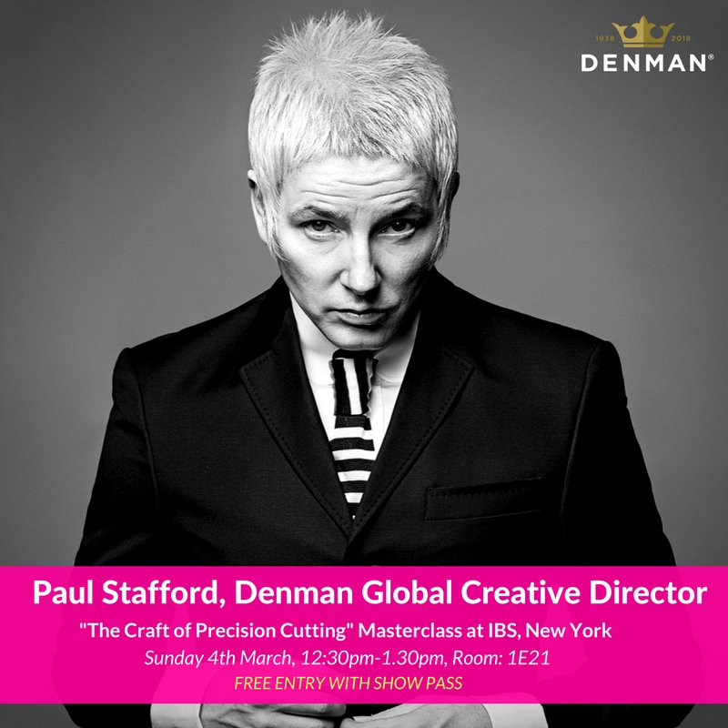 The Craft of Precision Cutting Masterclass by Paul Stafford from <a href="/StaffordHair/">Stafford Hair</a> at @IBSnewyork  
Sunday 4th March at 12.30, Room: 1E21 
Free entry with show pass!
#Masterclass #PrecisionCutting #DenmanBrush
