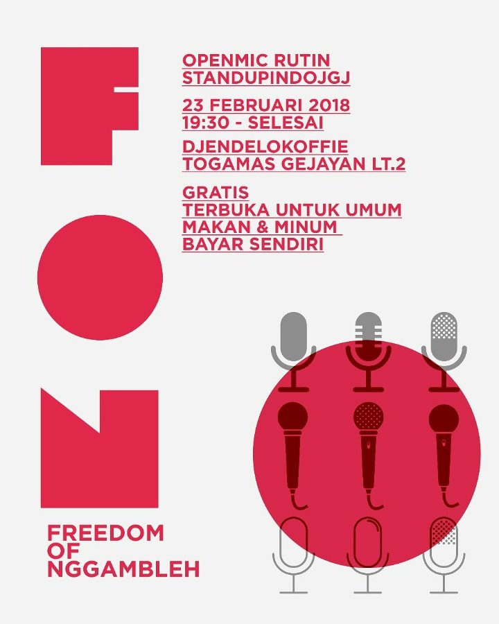 standupindo_jgj's tweet photo. NANTI MALAM BOLEH DONG RAMAIKAN DOONG?? #FREEDOMOFNGGAMBLEH https://t.co/m1RGBubWla