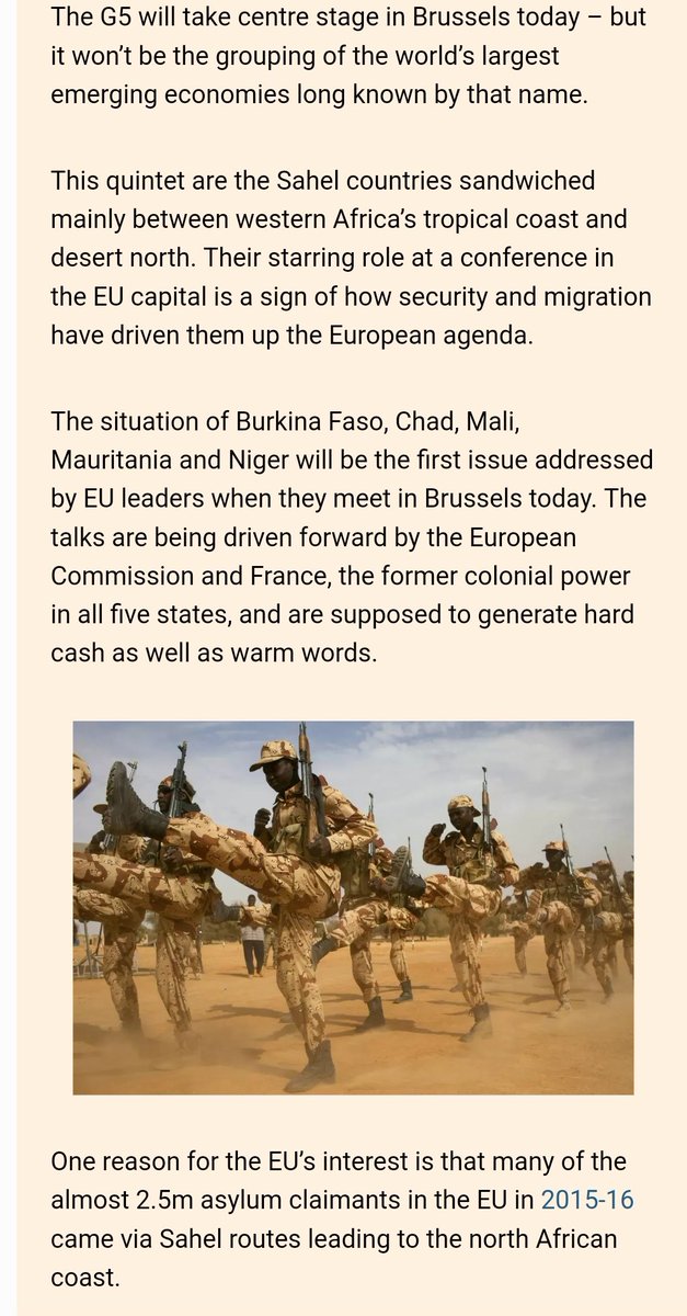 khk_EU's tweet image. G5 - Sahel - #EUCO: "Their starring role at a conference in the EU capital is a sign of how #security and migration have driven them up the European agenda." @Mikepeeljourno #EUfirst #migrationEU #MigrationCompacts