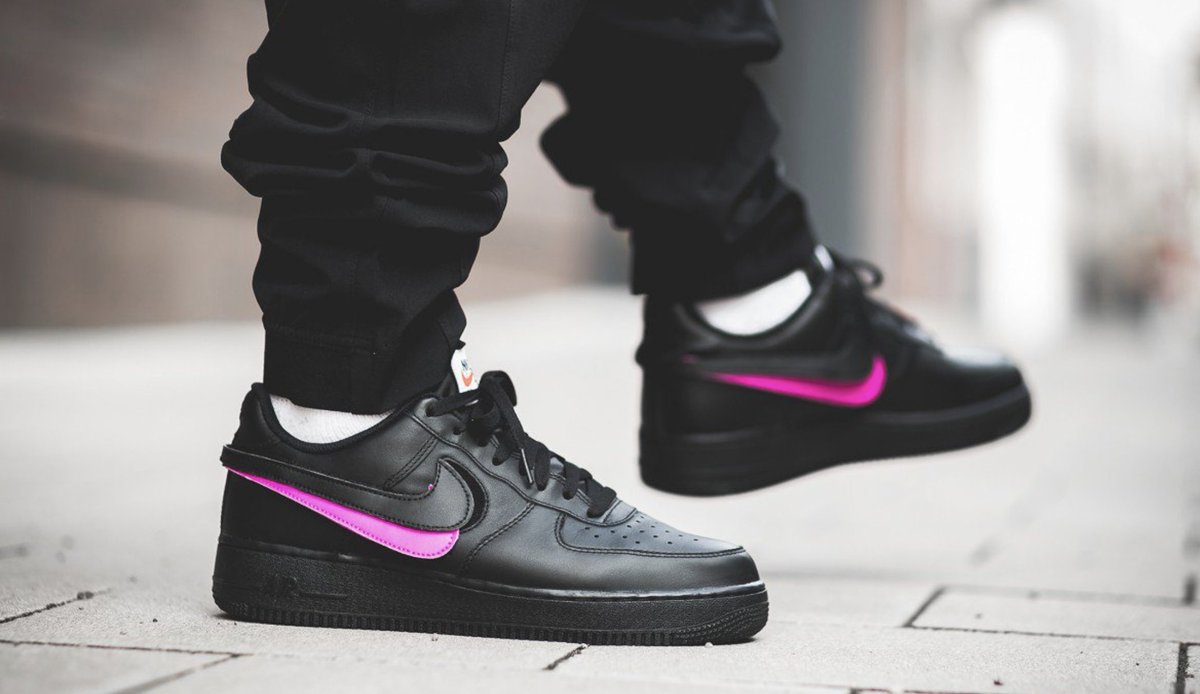air force 1 black velcro swoosh