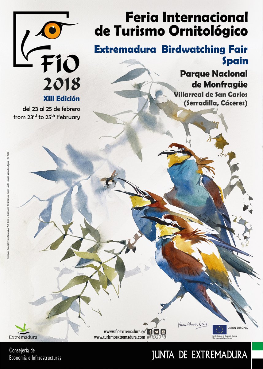 Comienza la Feria Internacional de Turismo Ornitológico - Extremadura Birdwatching Fair #FIO2018 en el Parque Nacional de Monfragüe hasta el domingo.
¡Consulta todas las actividades gratuitas para hoy!
💻Web: fioextremadura.es
📱App: fioextremadura.es/prepara-tu-via…