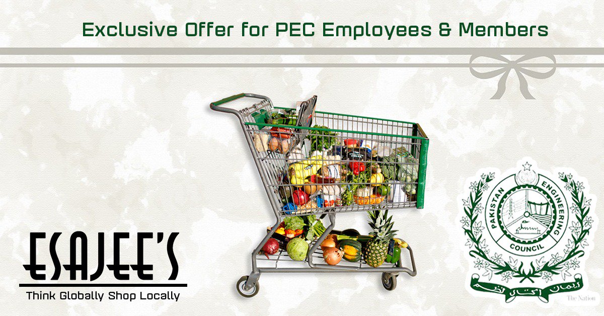 Esajees's tweet image. Esajee's celebrates the priceless talent of #Engineers in Pakistan by offering an exclusive discount especially for Pakistan Engineering Council Employees and for #PEC members. Happy shopping Engineers!
*Terms and conditions may apply
esajee.com