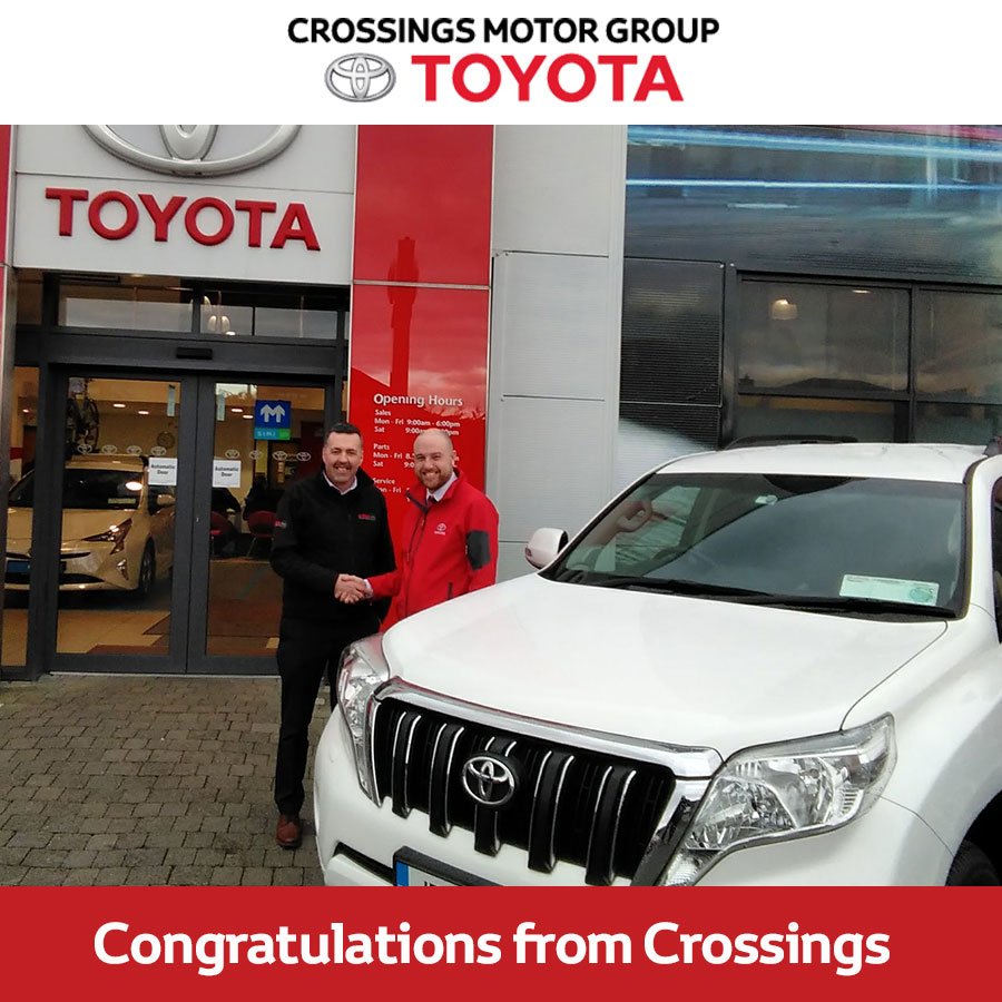 ToyotaNaas's tweet photo. Pat from Collen Construction collecting this fantastic #Landcruiser from our Niall Healy. Congratulations! What a great vehicle- we hope it serves you well! #congrats #handover #newcar #cardealership #toyota #toyotalandcruiser #newandused #collenconstruction #carsales #kildare https://t.co/hn3W8bTqbK