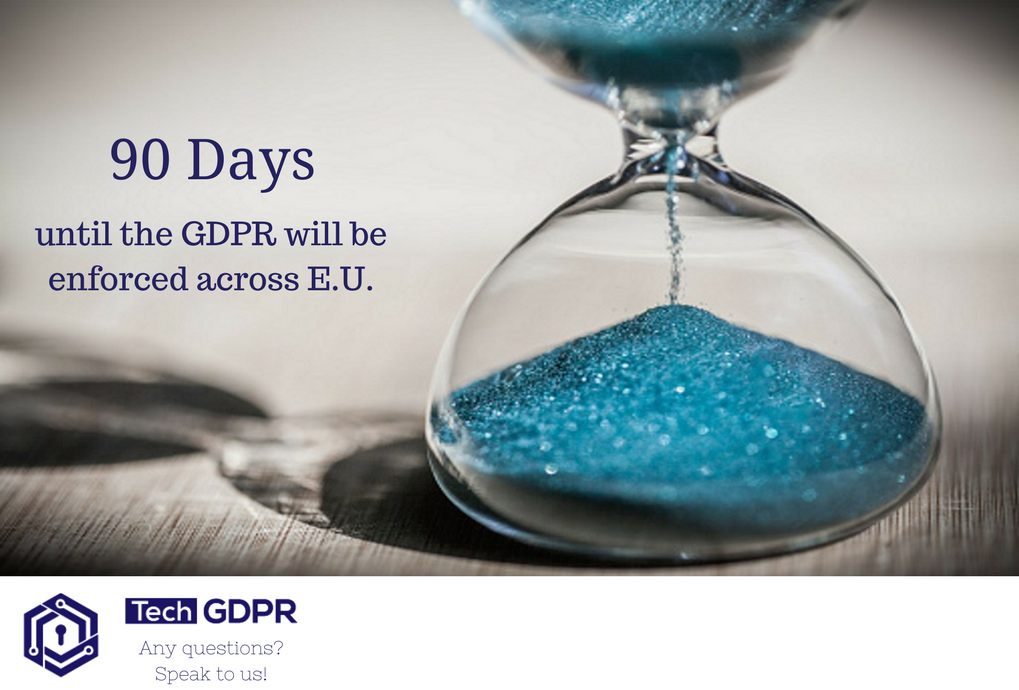 TechGDPR's tweet image. #90days until the #GDPR will be enforced. 
Are you unsure about your compliance? We can help you.
#TechGDPR #Dataprotection #Privacy #Startups #Berlin #Digital #Mobile #app #Technology #Blockchain #AI