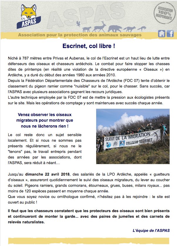 ASPASnature's tweet photo. #Ardèche #Escrinet | Venez observer les #oiseaux migrateurs !
Il faut que les chasseurs constatent que les protecteurs des oiseaux sont bien présents et continueront de monter la garde... avec des paires de jumelles et des carnets de relevés naturalistes. https://t.co/PqVzleNQmE
