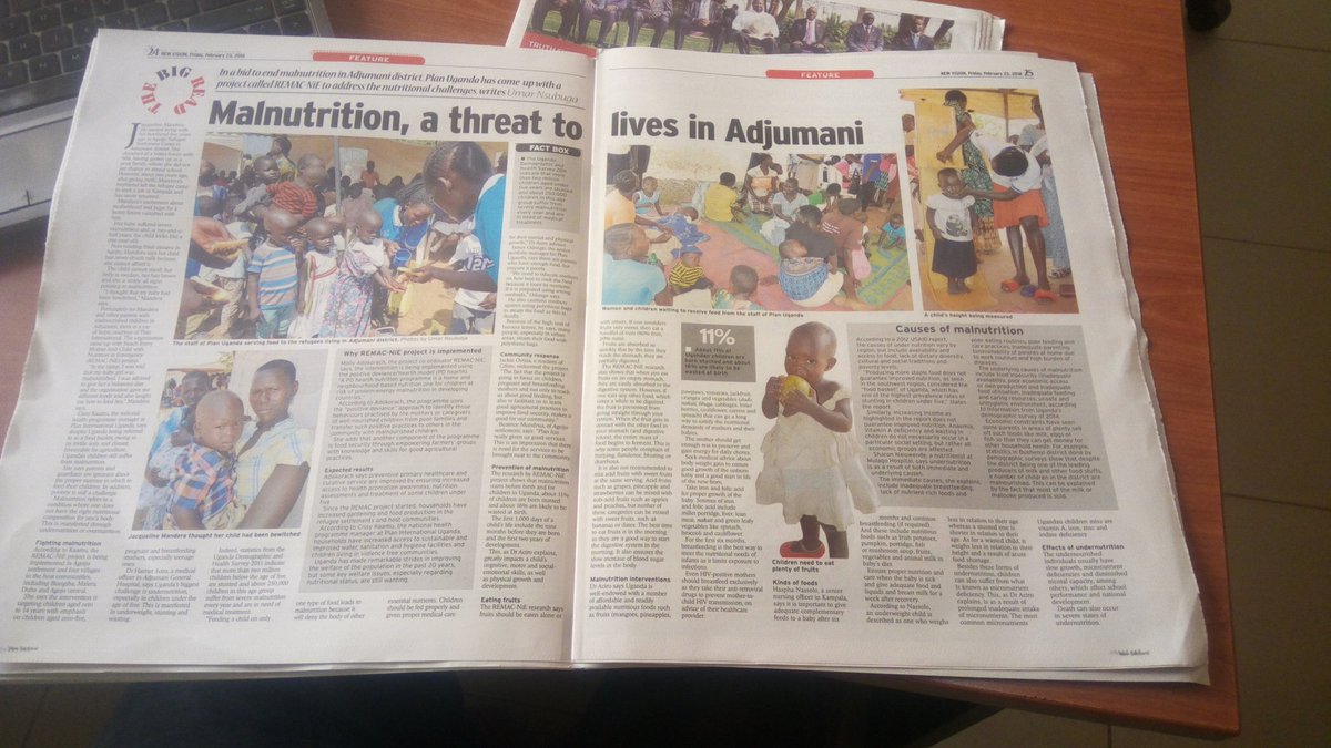PlanUganda's tweet photo. Our interventions in Adjumani thru REMAC-NIE project today feature in @newvisionwire grab yourself a copy for details. #bebold4child #REMAC https://t.co/HSx0Rxt8CS