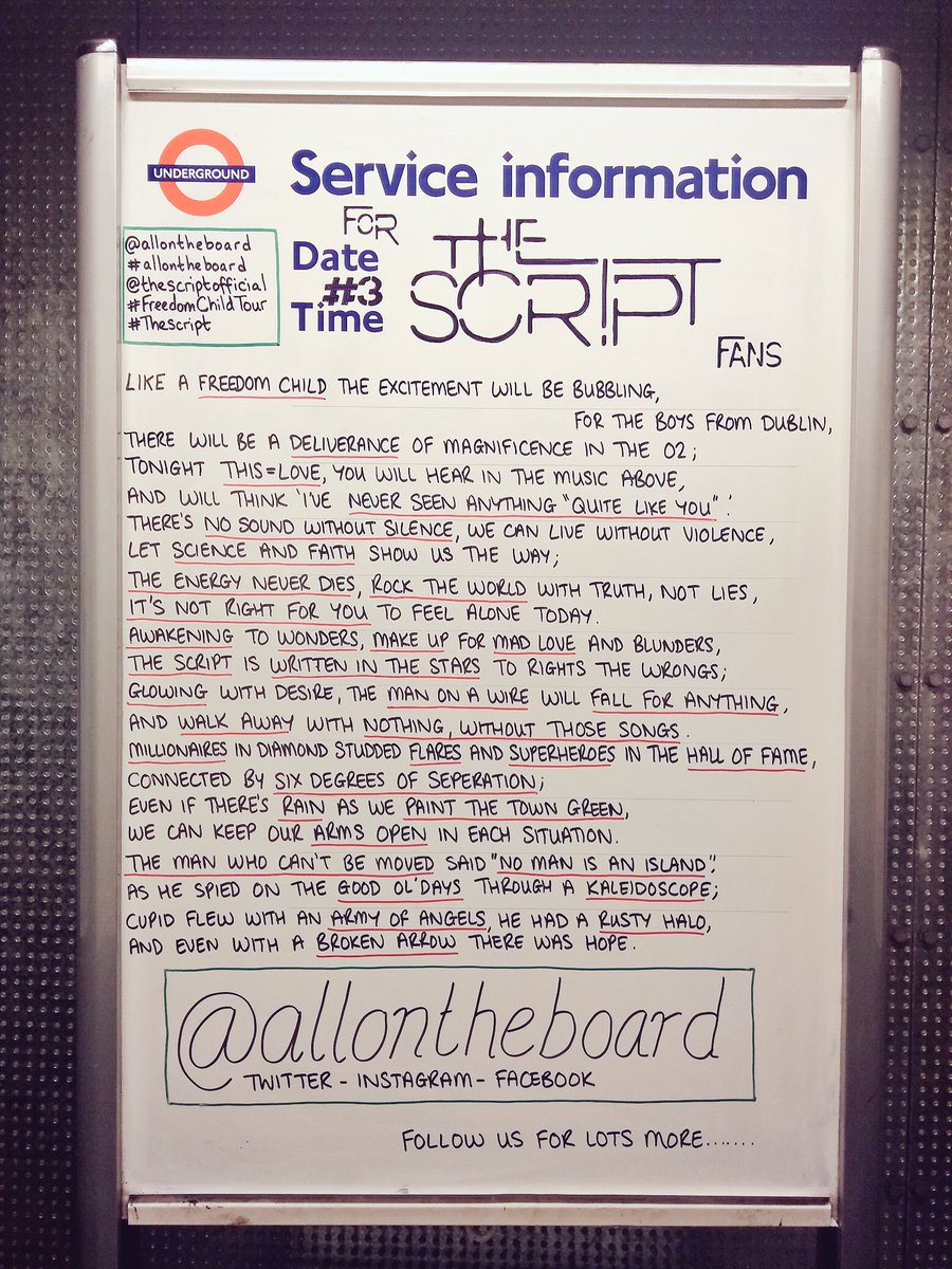All On The Board (@allontheboard) on Twitter photo <a href="/TheScript/">the script</a> Poem by <a href="/allontheboard/">All On The Board</a> X <a href="/TheScript_Danny/">Danny O'Donoghue</a> #MarkSheehan #GlenPower in <a href="/theo2/">The O2</a> tonight. <a href="/BenjaminSarge/">Ben Sargeant</a> <a href="/DanShayWorld/">Dan + Shay World</a> <a href="/DannysGirlxox/">๐๐ฑ๐ฎ๐ต๐ผ๐ฎ๐ช ๐โ๐๐ธ๐ท๐ธ๐ฐ๐ฑ๐พ๐ฎ ๐ - mark ๐๏ธ</a> @Adeleroberts79 #FreedomChild #Rain #FreedomChildTour #Tour #TheScript #Theo2 #ArmsOpen #TheScriptFamily #TheScriptEditAngels #GlobalAwards <a href="/TheScript/">the script</a> Poem by <a href="/allontheboard/">All On The Board</a> X <a href="/TheScript_Danny/">Danny O'Donoghue</a> #MarkSheehan #GlenPower in <a href="/theo2/">The O2</a> tonight. <a href="/BenjaminSarge/">Ben Sargeant</a> <a href="/DanShayWorld/">Dan + Shay World</a> <a href="/DannysGirlxox/">๐๐ฑ๐ฎ๐ต๐ผ๐ฎ๐ช ๐โ๐๐ธ๐ท๐ธ๐ฐ๐ฑ๐พ๐ฎ ๐ - mark ๐๏ธ</a> @Adeleroberts79 #FreedomChild #Rain #FreedomChildTour #Tour #TheScript #Theo2 #ArmsOpen #TheScriptFamily #TheScriptEditAngels #GlobalAwards