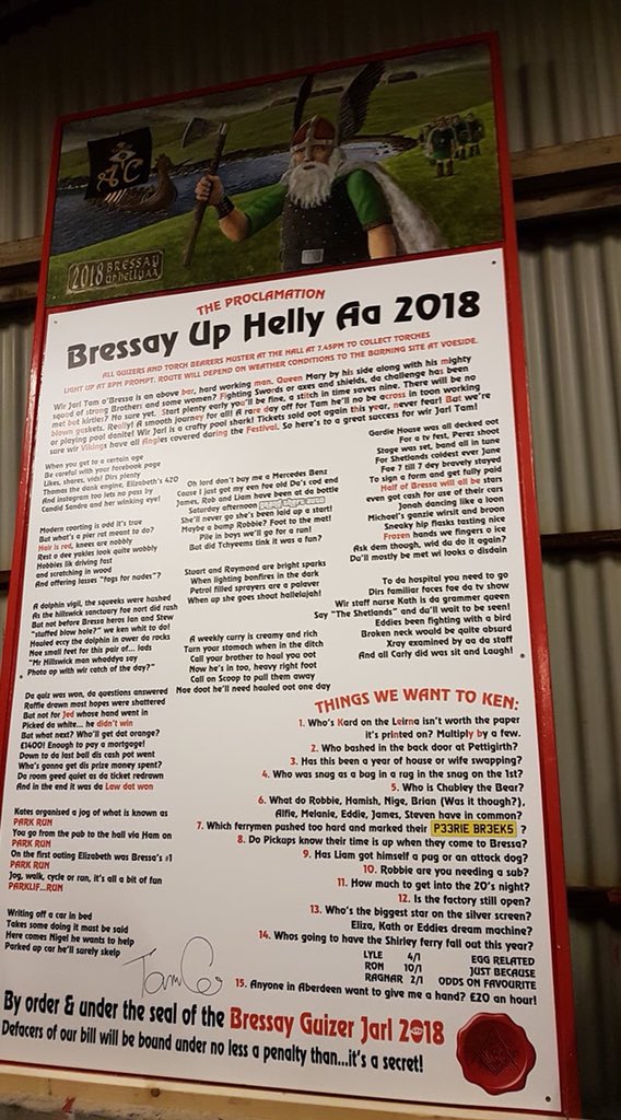 Well I’m a jolly excited little bear to get mentioned in the Bressay Up Helly Aa bill 🐻 🐾 🔥 🚤