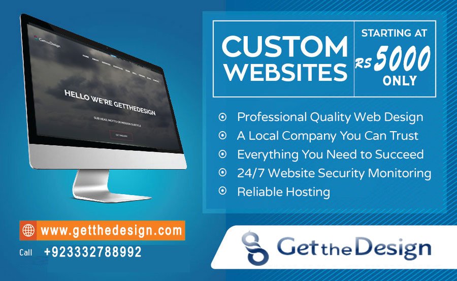 Gethedesign's tweet photo. Get the Design makes #customwebsitedesign affordable and simple. Our experienced team handles every aspect of your website; from design to maintenance.
Order Your Requirement:- +923332788992 https://t.co/aGe4tAptsI