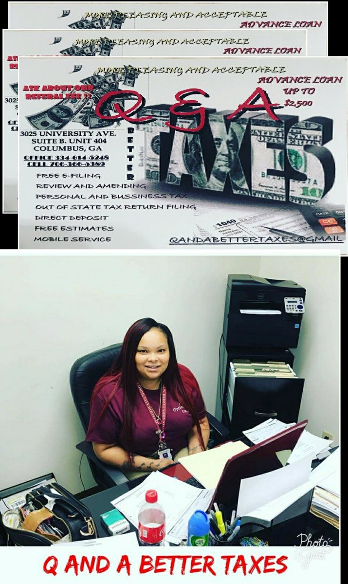 QMG_Nation's tweet photo. T A X 💵 S E A S O N still effective!
 @arlonamarshall is the boss of her own TAX business and will professionally submit your W2s and get your coins💱returned unto you!😉More info:⬇️
#supportthebusiness 🤝🏾 #qmgnetworking #qmg #Alabama
#legitmoney https://t.co/z65inJpqPT