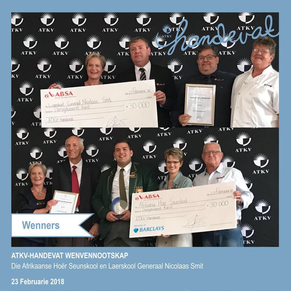 NiekerkJJ's tweet image. Pryswenners van @ATKVSA #Handevat 2017