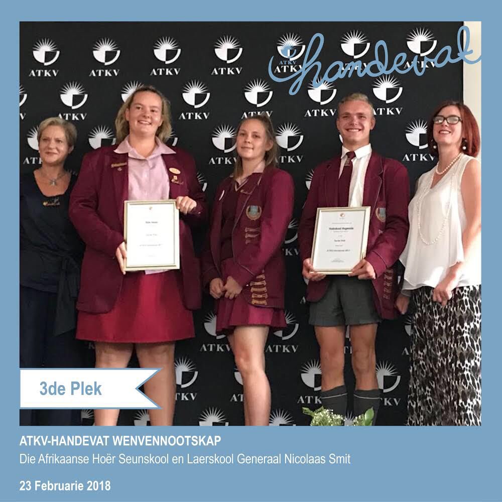 NiekerkJJ's tweet image. Pryswenners van @ATKVSA #Handevat 2017
