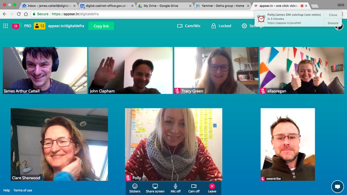 jaCattell's tweet photo. Good Friday standup with colleagues in the @DefraDigital Working team, via @appear_in :-) https://t.co/37BGbgSJLN