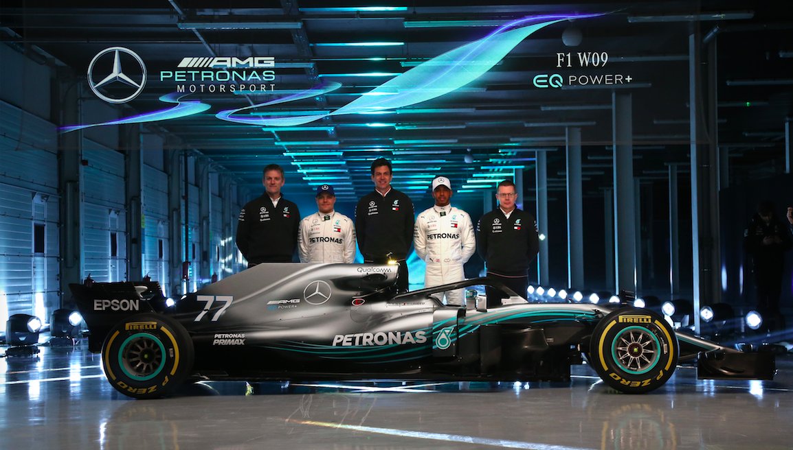 davewinstone's tweet photo. Speed, agility, performance...The new @MercedesAMGF1 W09 is truly #innovation at its finest. We're proud to support the #F1 team as they kick off what is sure to be a successful season in 2018! #DrivenByEachOther https://t.co/8I1Tnr4bJg